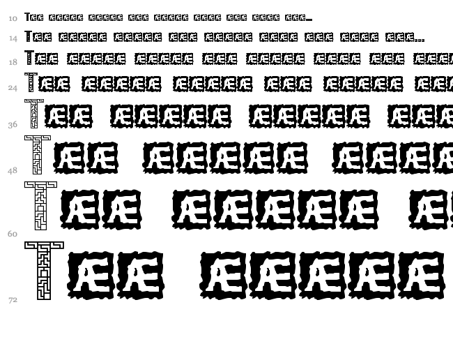Tetricide font waterfall