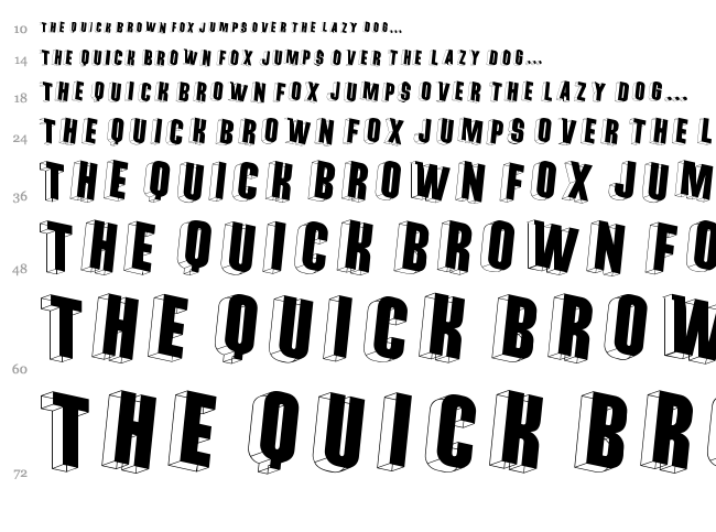 Threedimensional font waterfall
