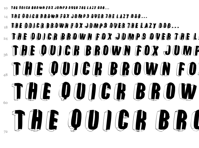 Threedimensional font waterfall