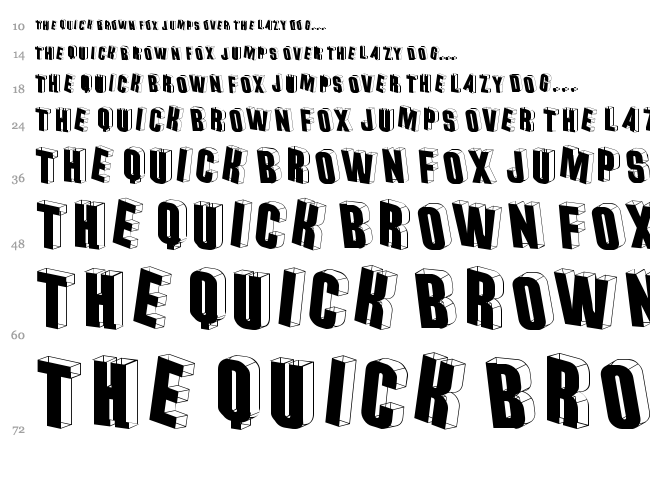 Threedimensional font waterfall