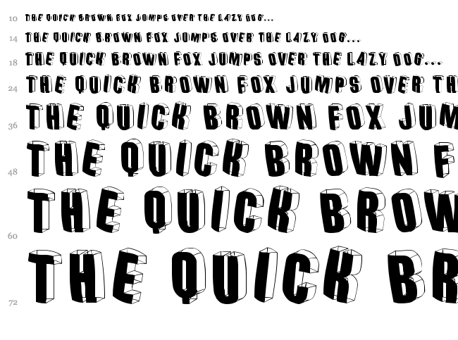 Threedimensional font waterfall