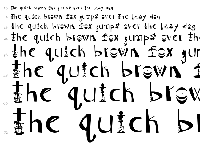 Tiki font waterfall