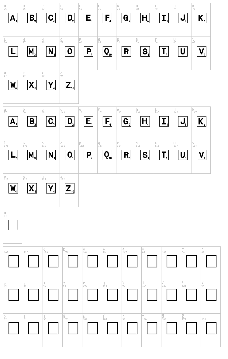 Tilez font map