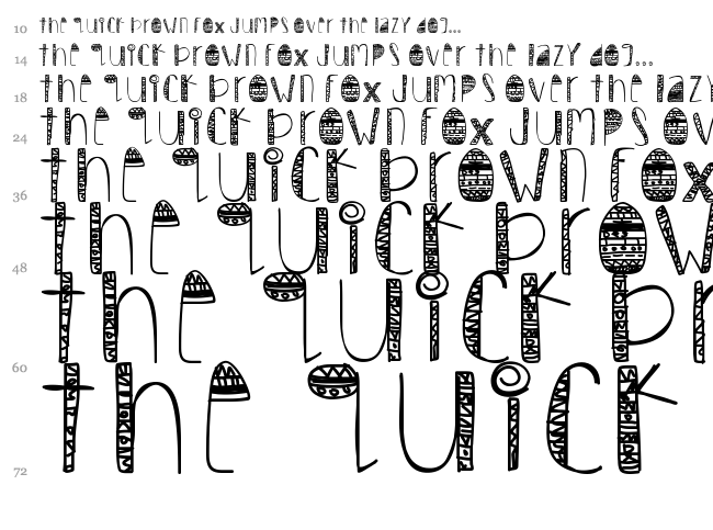 Tribal font waterfall