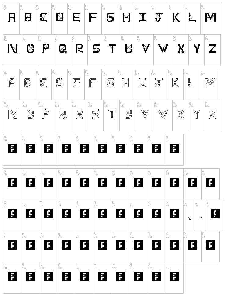 TS PipeStruct Plus font map