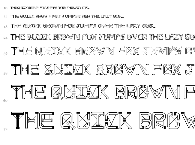 TS PipeStruct Plus font waterfall