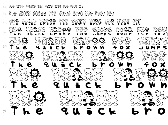 TTEdit font waterfall