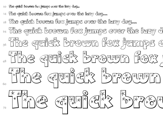 Twinkle font waterfall