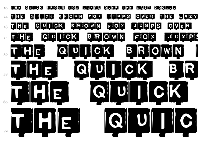 Typo Negative font waterfall