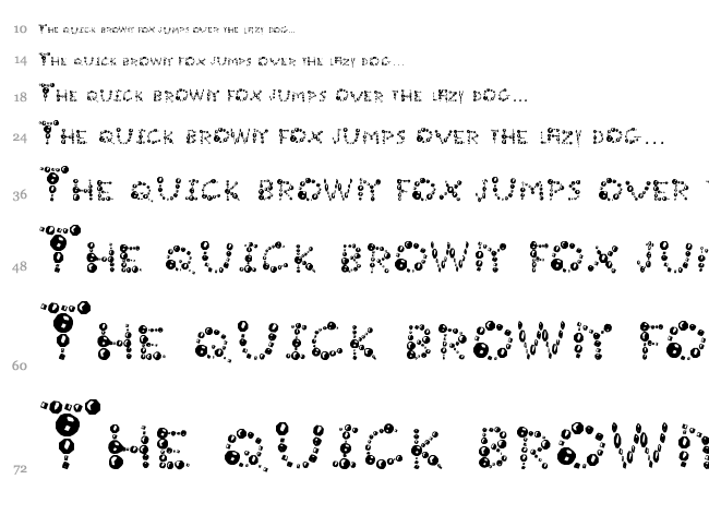 Ur Company's Bubbles Fantasy font waterfall