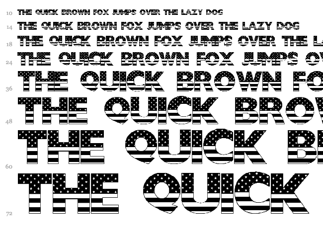 US Stars N Stripes font waterfall