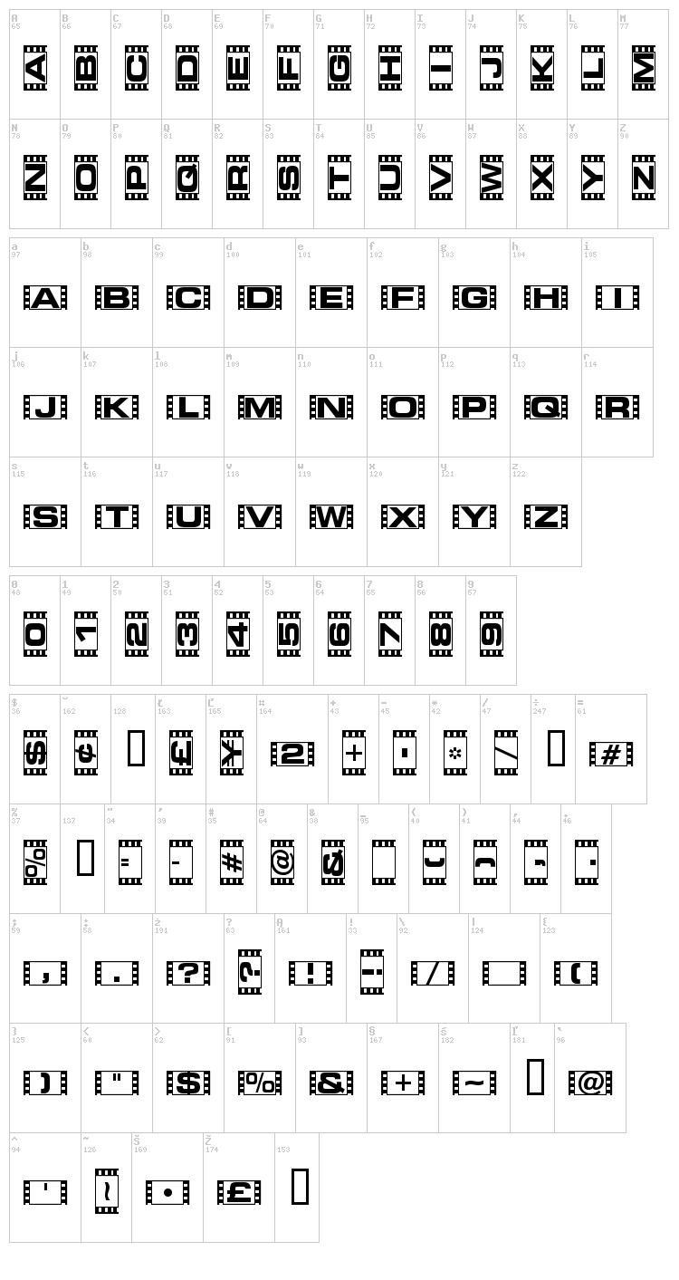 Vedette font map