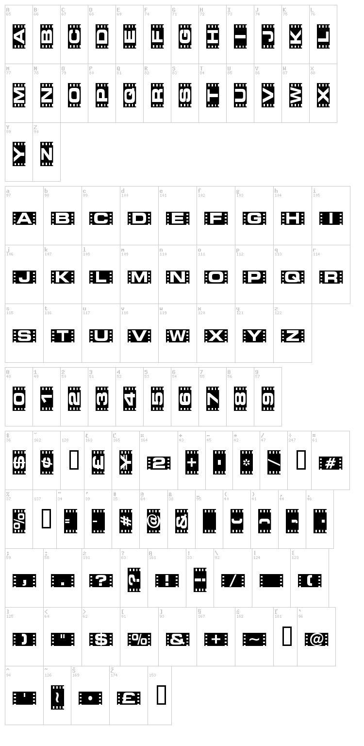Vedette font map