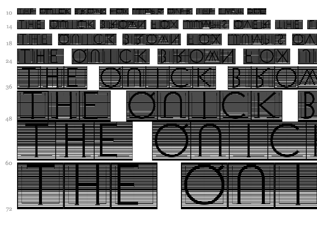 Venetian Blind font waterfall