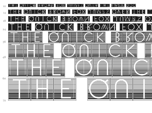 Venetian Blind font waterfall