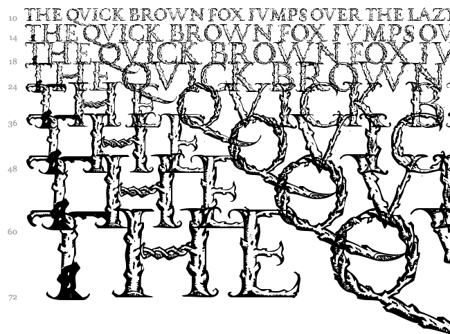 Vespasian Caps font waterfall