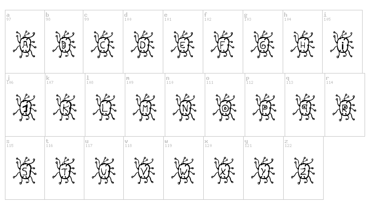Virus font map