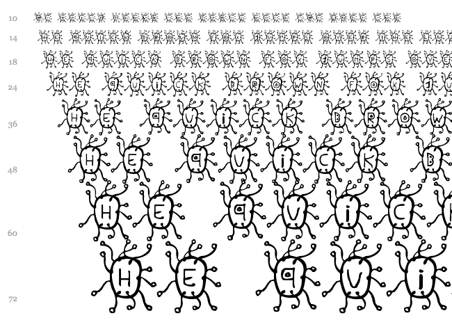 Virus font waterfall
