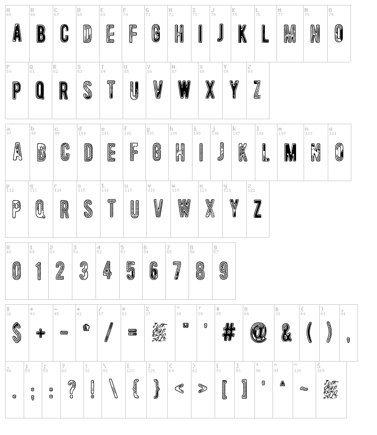 Waveternity font map
