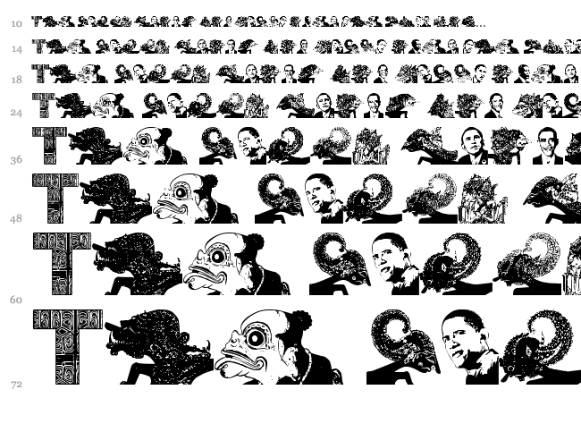 Wayang Obama font waterfall