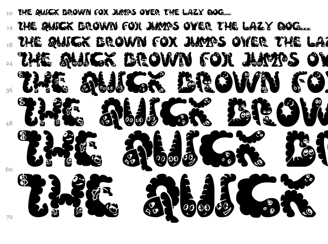 Wiggles font waterfall