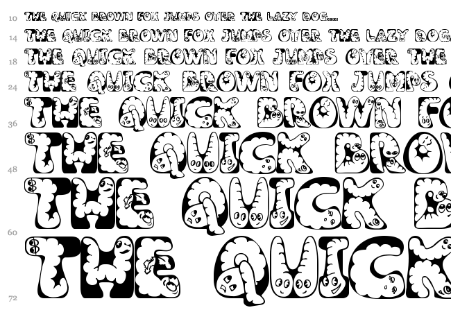 Wiggles font waterfall