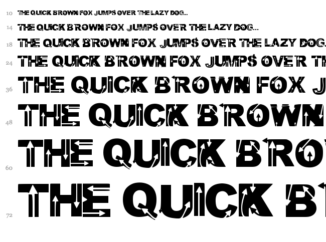 Wild Arrows font waterfall