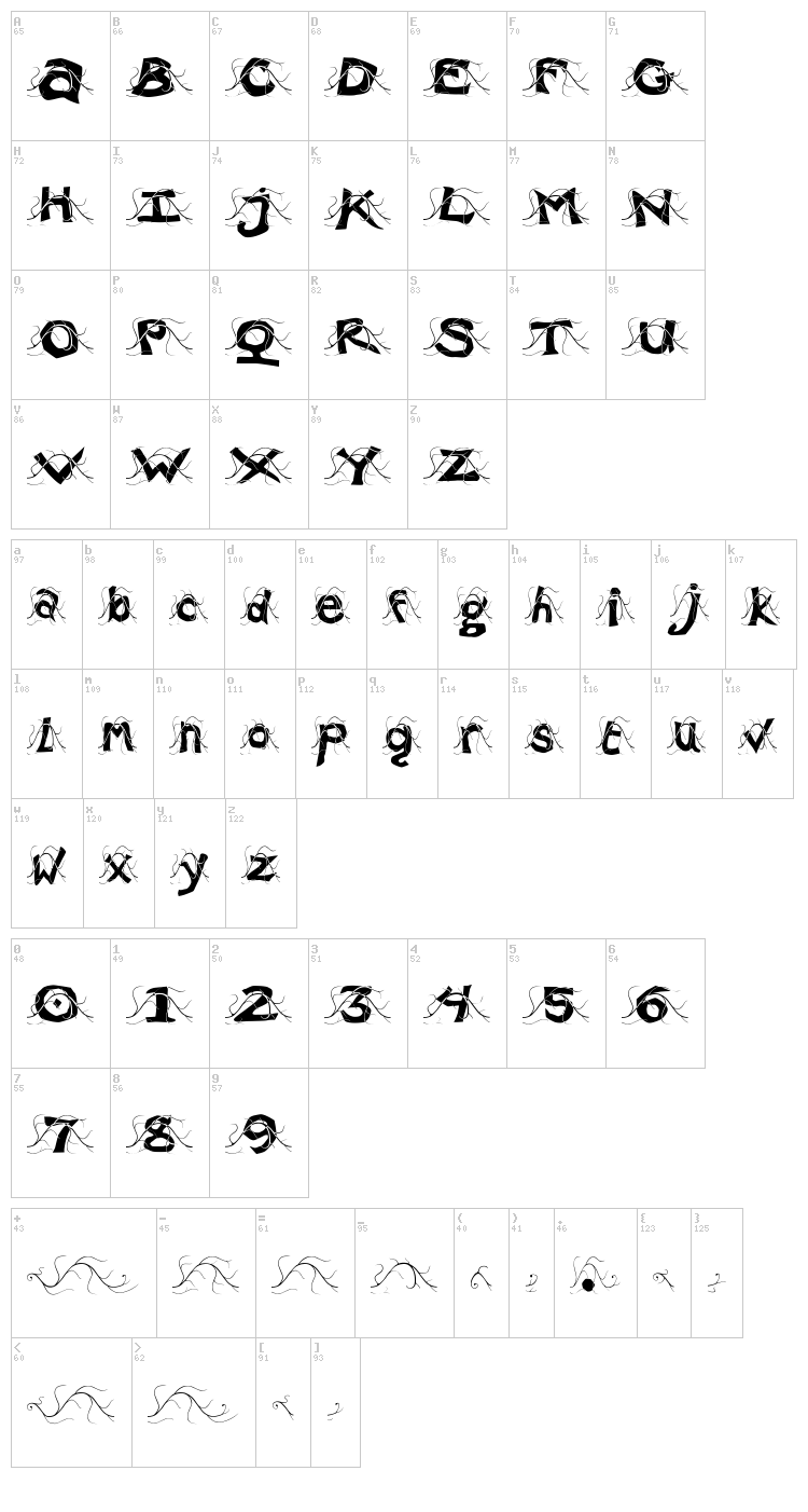 WL EntangleMental font map