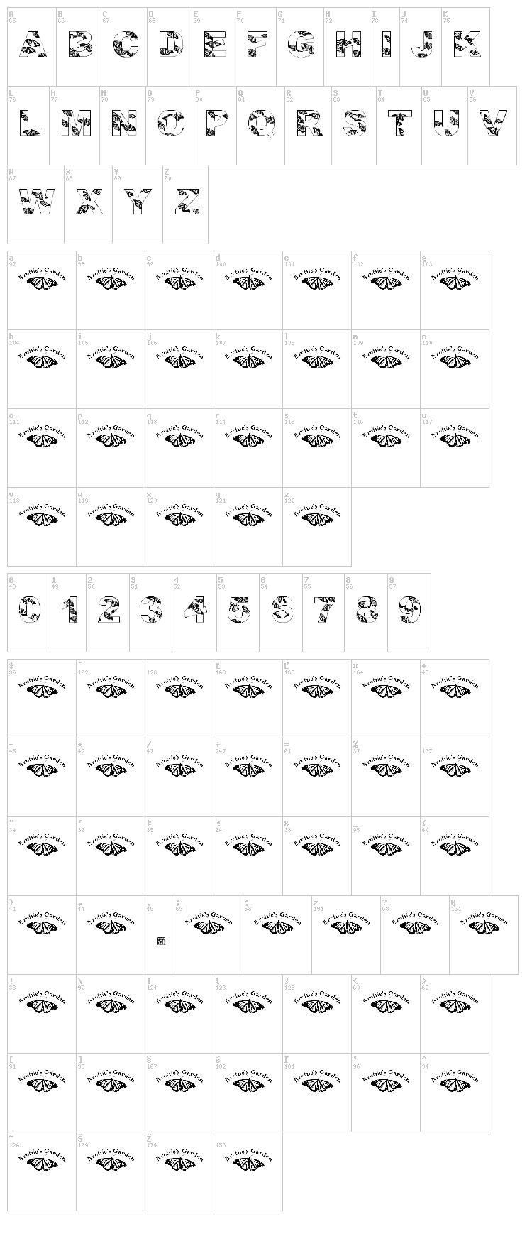 WL Royal Flutter font map