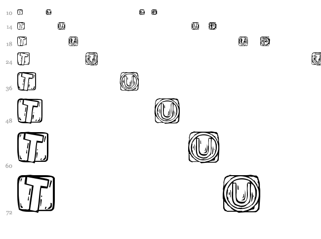 Woodcutted Caps font waterfall