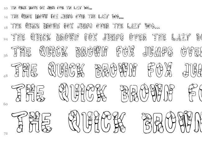 Worm Beeline font waterfall