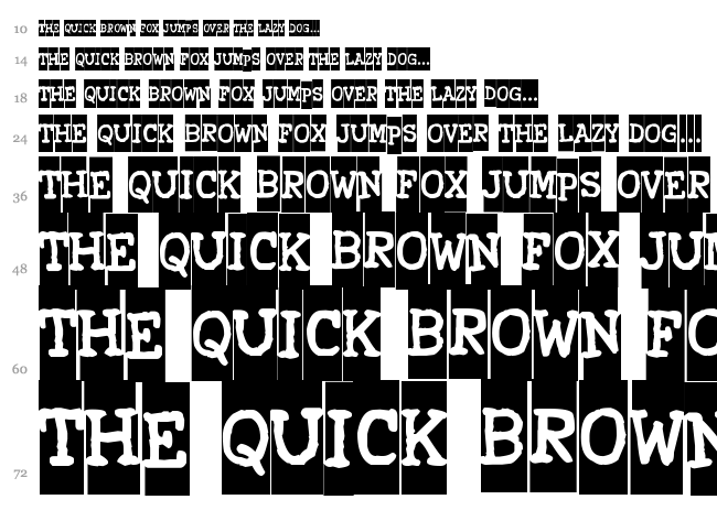 Xerography font waterfall