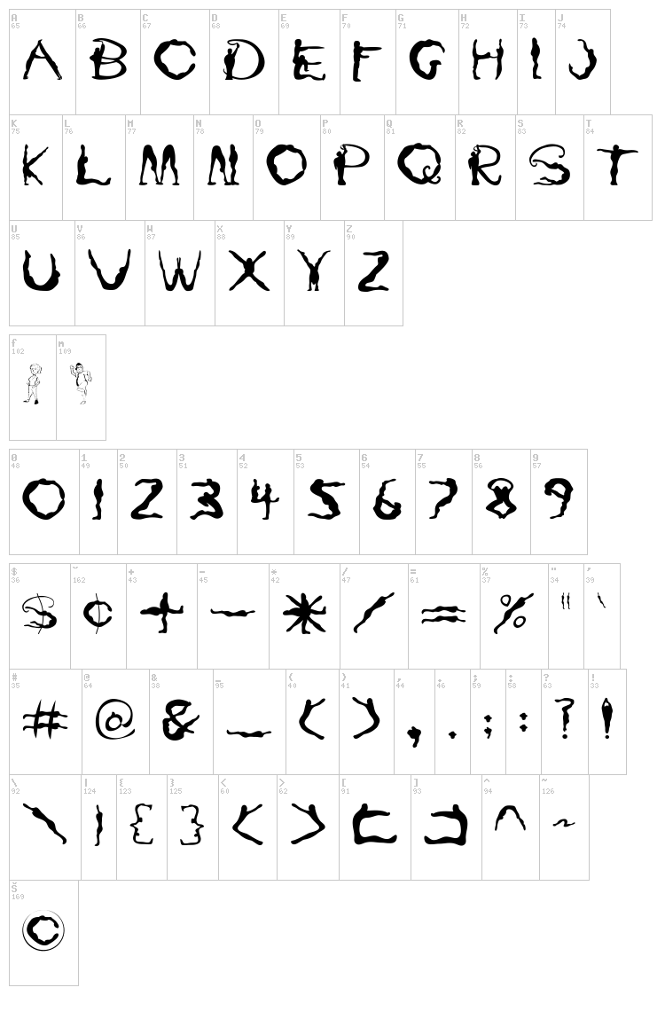Yoga font map
