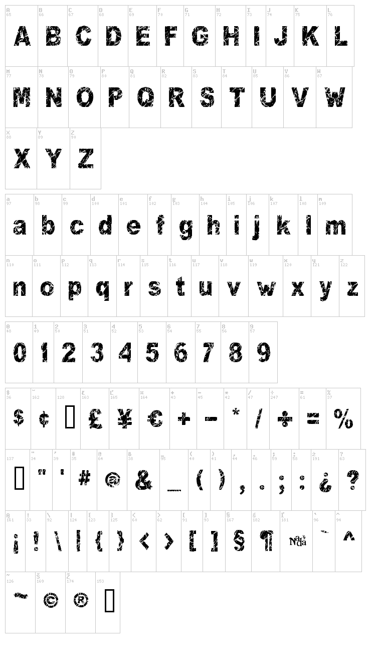 You Rook Marbelous font map