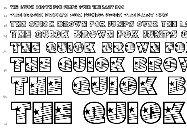 YoungStar font waterfall