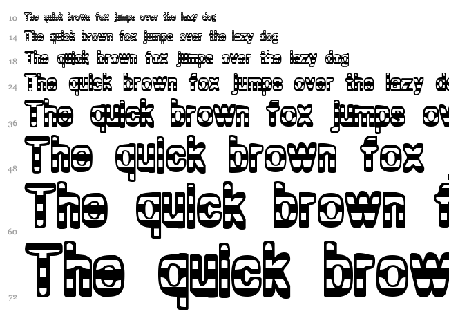 Zebra Parade font waterfall