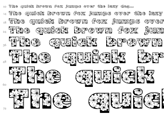 Zensyrom font waterfall