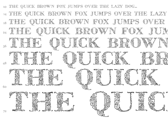 Zsylett Pro font waterfall