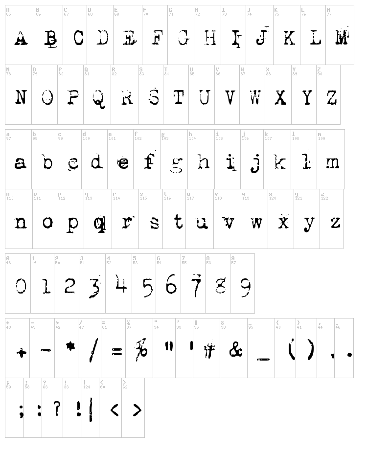 1942 Report font map
