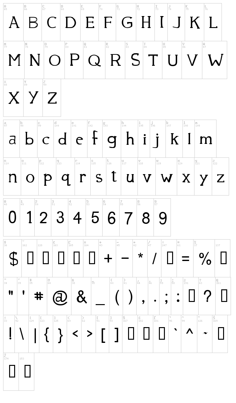 39 Smooth font map