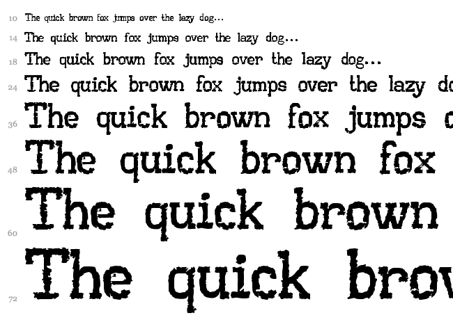 AA Typewriter font waterfall
