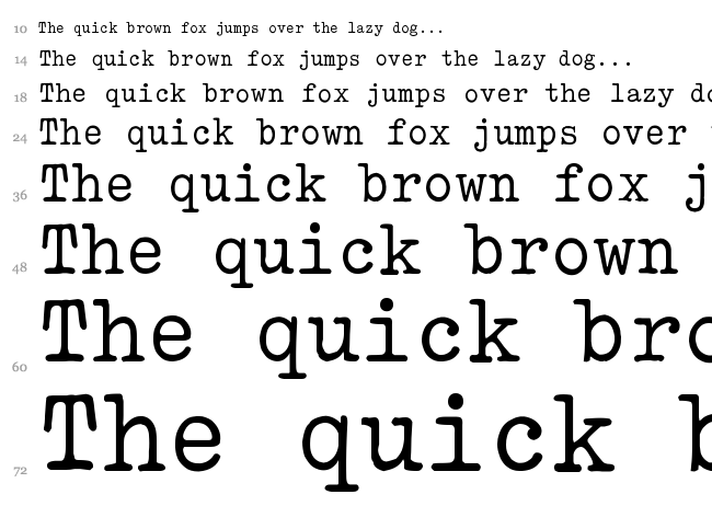 AM Type1 font waterfall