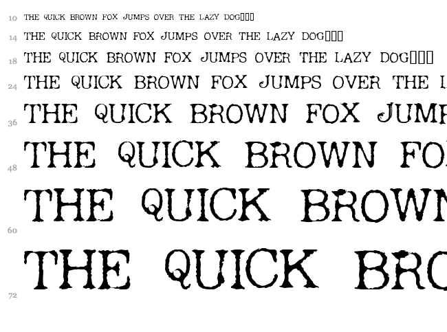 Andreas Typewriter font waterfall