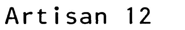 Artisan 12 font