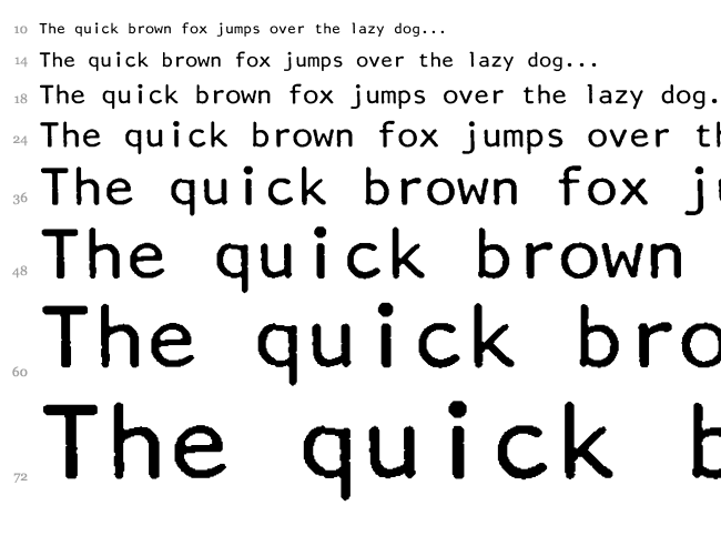 Artisan 12 font waterfall