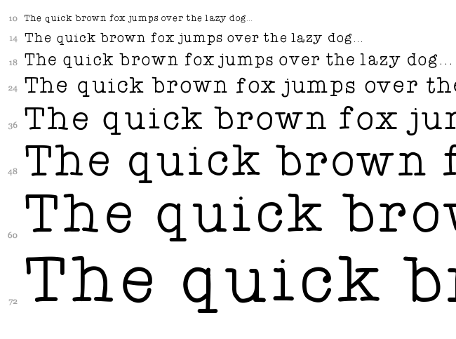 A Typewriter For Me font waterfall