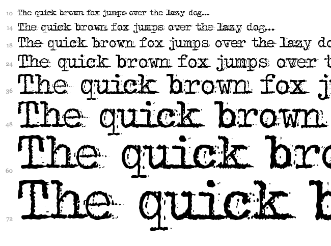 Bulky Refuse Type font waterfall