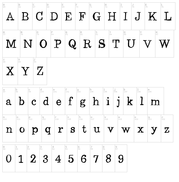 CF Back to School font map