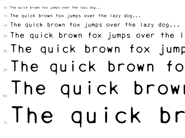 Daisy Wheel font waterfall