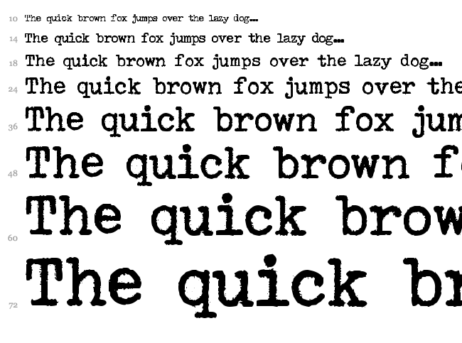 Smithy XT font waterfall